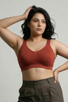 Zivame True Curv Double Layered Non Wired Full Coverage Super Support Bra - Burnt Brick — thumbnail 5